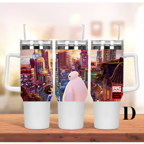 Disney Big Hero 6 Baymax 40 oz Tumbler/Water bottle/Mug with hand carry … - Picture 11 of 15